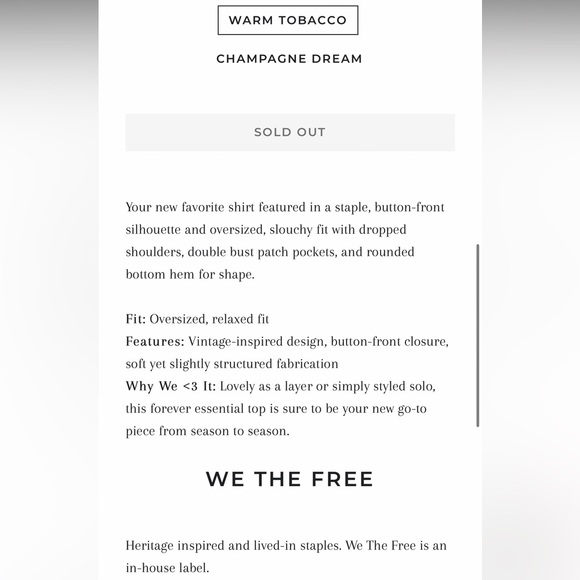 Free People Baby Cord Button Down - Picture 2 of 3